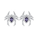 925 Sterling Silver Earrings with Pavé Setting CZ, Size 13*12mm