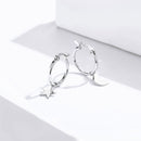 925 Sterling Silver Earrings 2.6x0.7cm for Women