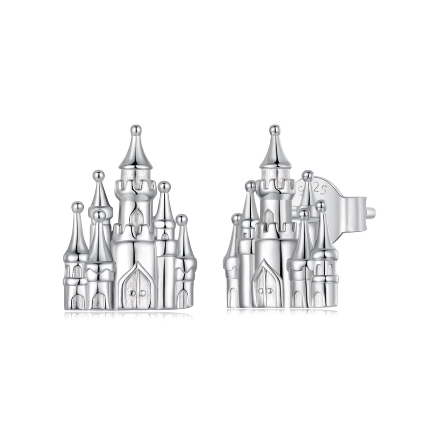 925 Sterling Silver Plated White Gold Earrings for Women, Size 1.3*1.0cm