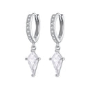 925 Sterling Silver White Gold Plated Earrings with CZ for Women