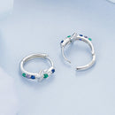 925 Sterling Silver Earrings with Pavé Setting CZ in White Gold for Women