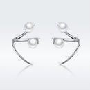925 Sterling Silver Oxidized Earrings with Shell Pearl for Women