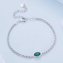 925 Sterling Silver Bracelet with CZ Pendants 150mm + 60mm Adjustable Size