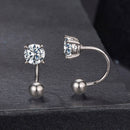 925 Sterling Silver Moissanite 0.1ct Earrings 1.3cm for Women