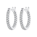 925 Sterling Silver Earrings with Pave Setting CZ in White Gold for Women