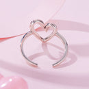 925 Sterling Silver Oxidized Silver Heart Ring for Women
