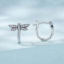 925 Sterling Silver Earrings with Pavé Setting CZ, Oxidized Finish, 1.3cm for Women
