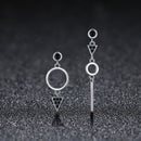 925 Sterling Silver Oxidized Pavé Setting CZ Earrings
