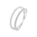 925 Sterling Silver Ring 6.0 Size with Pavé Setting CZ