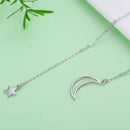 925 Sterling Silver Necklace 47cm with Moon Pendant for Women