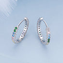 925 Sterling Silver Stud Earrings with CZ in Pavé Setting