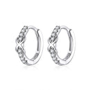 925 Sterling Silver Plated Platinum CZ Pavé Earrings for Women