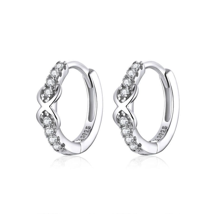 925 Sterling Silver Plated Platinum CZ Pavé Earrings for Women