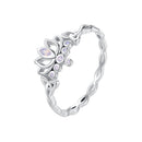925 Sterling Silver Opal Nanometer Stone Ring Size 6.0 for Women
