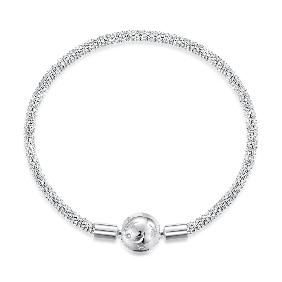 925 Sterling Silver CZ Pavé Setting Bracelet, Size 17.0 for Women