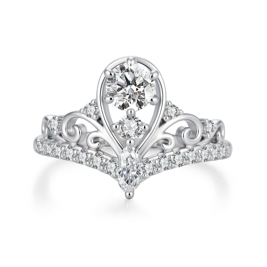 925 Sterling Silver 0.5 Carat Moissanite Ring in Size 6 for Women