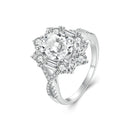 925 Sterling Silver 2 Carat Moissanite Ring in White Gold Plating - Size 8 for Women