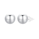 925 Sterling Silver Plated White Gold Earrings - 10mm for Women