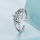 925 Sterling Silver Oxidized Pavé CZ Ring for Women