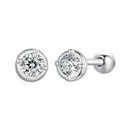 925 Sterling Silver 4mm Moissanite Earrings with Platinum Plating for Women