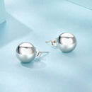 925 Sterling Silver Plated White Gold Earrings - 10mm for Women
