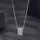 925 Sterling Silver & Moissanite Necklace, 40+5cm Length, White Gold Plated, Women's Jewelry