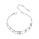 925 Sterling Silver 5.0mm Moissanite Bracelet with CZ and White Gold Plating for Women