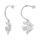 925 Sterling Silver Earrings with Pavé Setting CZ and White Gold Plating for Women