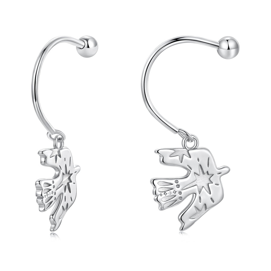 925 Sterling Silver Earrings with Pavé Setting CZ and White Gold Plating for Women