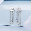 925 Sterling Silver Earrings with White Gold Plating and CZ