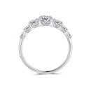 925 Sterling Silver Moissanite Engagement Ring with 5mm, 4mm, 3mm, 2.5mm Stones for Women