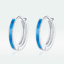 925 Sterling Silver + Platinum Translucent Opal Earrings for Women