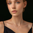 925 Sterling Silver Moissanite Pendant Necklace 40+5cm for Women
