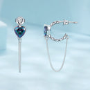 925 Sterling Silver Transparent Glass Earrings for Women
