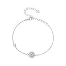 925 Sterling Silver Moissanite 0.5ct Bracelet with Pavé Setting for Women
