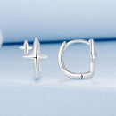 925 Sterling Silver Earrings with White Gold Plating, Size 1.2*0.9cm for Women
