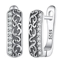 925 Sterling Silver Earrings with Pavé Setting CZ - 1.3m x 0.5m for Women