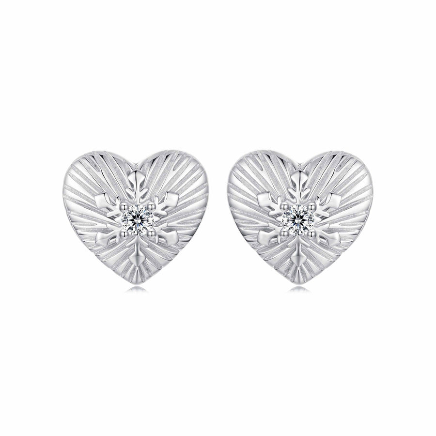 925 Sterling Silver Earrings with CZ in White Gold Plating for Women