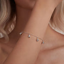 925 Sterling Silver Plated White Gold 12x41mm Pendant Bracelet