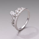 925 Sterling Silver Pavé Setting CZ White Gold Plated Ring Size 6 for Women