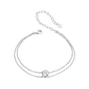 925 Sterling Silver Moissanite 1 Carat Bracelet for Women - White Gold Plated, 150+60mm