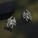 925 Sterling Silver Earrings with Pavé Setting CZ, Size 13*12mm