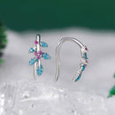925 Sterling Silver White Gold Plated Enamel Earrings