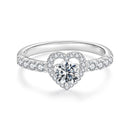 925 Sterling Silver Moissanite 0.5ct Heart Ring for Women Size 6