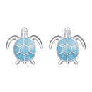 925 Sterling Silver Earrings for Women - Pavé Setting CZ with Enamel Process - 1cm
