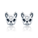 925 Sterling Silver Oxidized Enamel Earrings for Women 1*1cm