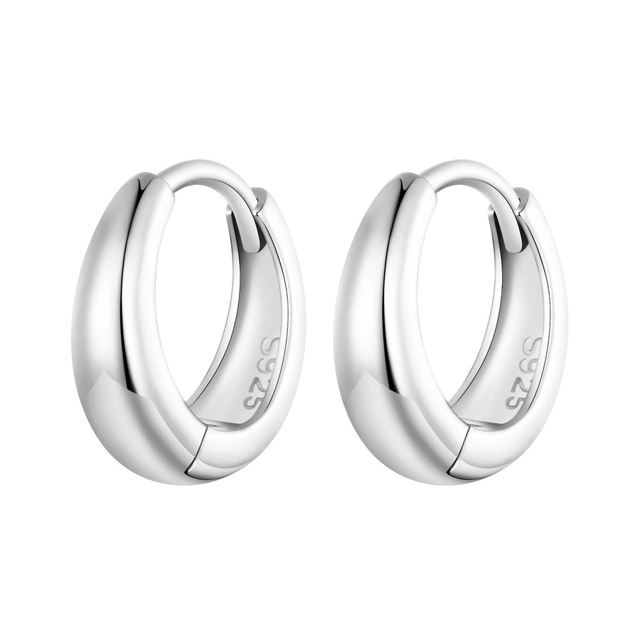 925 Sterling Silver 12*3mm Platinum Plated Earrings