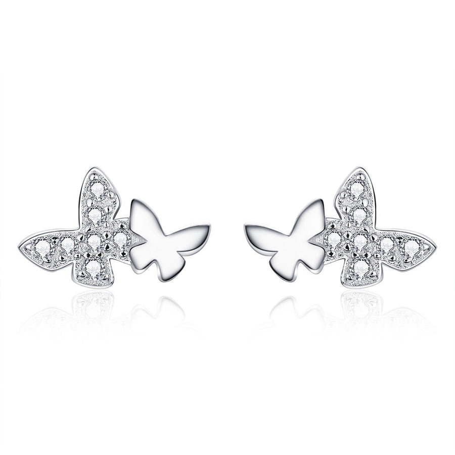 925 Sterling Silver Earrings with Pavé Setting CZ - 0.6*0.9cm