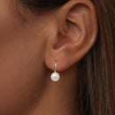925 Sterling Silver White Gold Plated Freshwater Pearl Earrings for Women