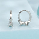 925 Sterling Silver White Gold Plated Hoop Earrings for Women